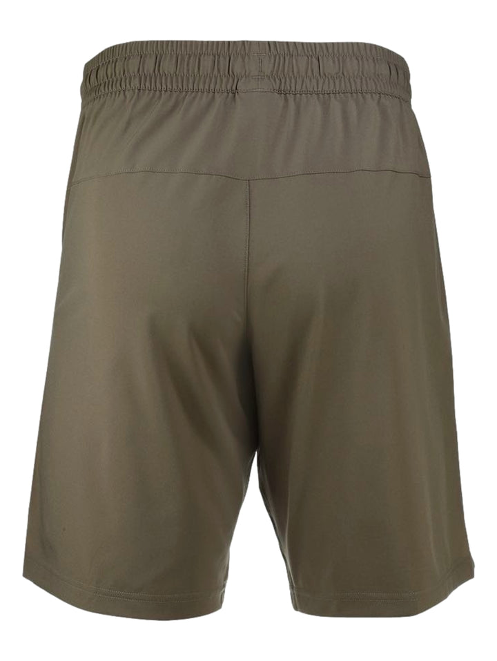 Shorts deportivos Reebok color verde militar con cintura elástica y cordón ajustable.