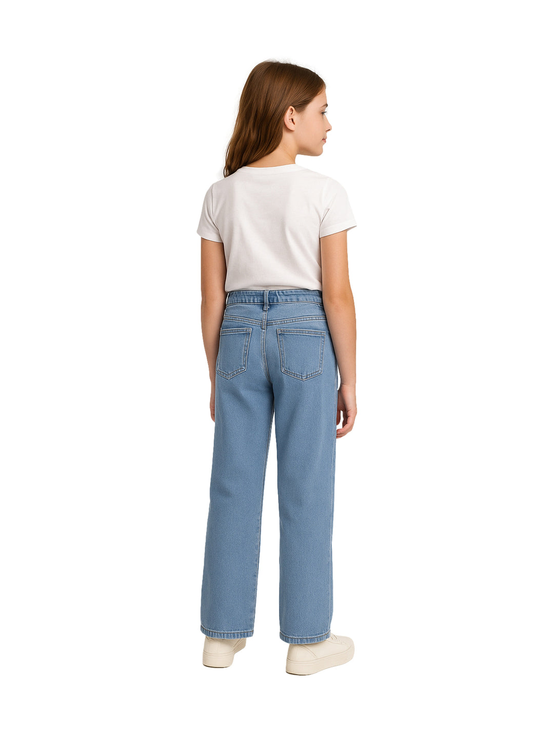 Pantalón Wide Leg Kahua Jeans Color Stone para Niña