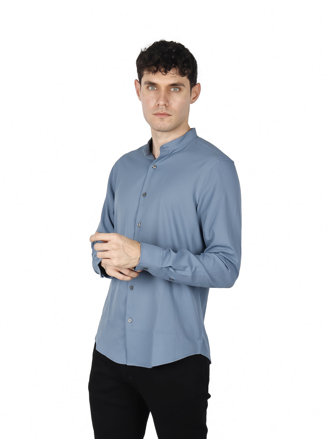 Camisa Perry Ellis Azul Mirage Manga Larga para Hombre