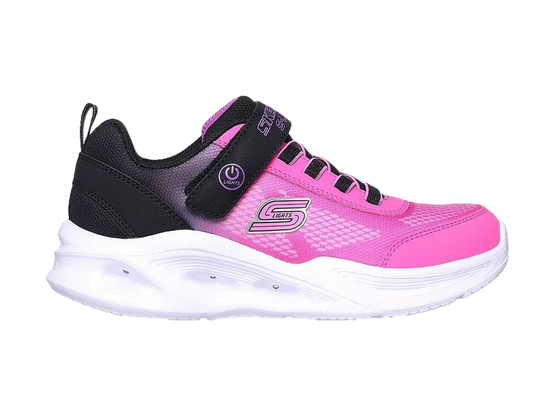 Tenis Skechers Sola Glow Negro y Rosa para Niña