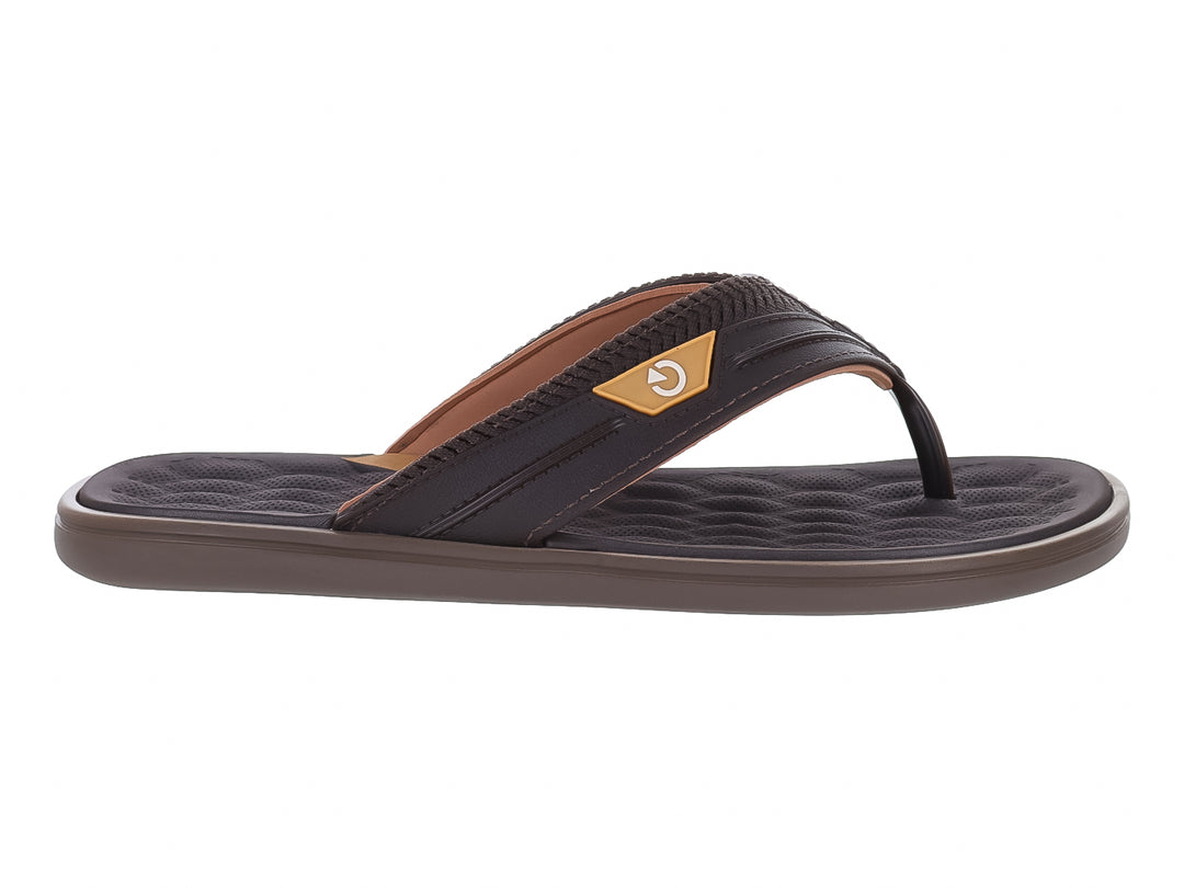 Sandalias de dedo Cartago en color marrón oscuro con suela marrón malta.