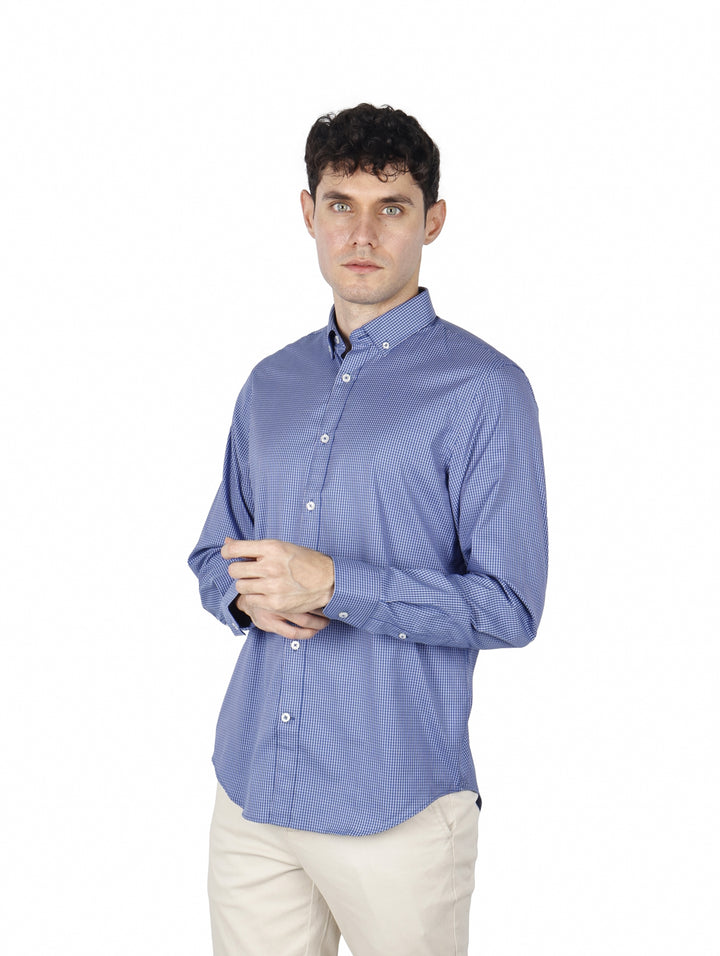 Camisa Perry Ellis a Cuadros Color Navy para Hombre