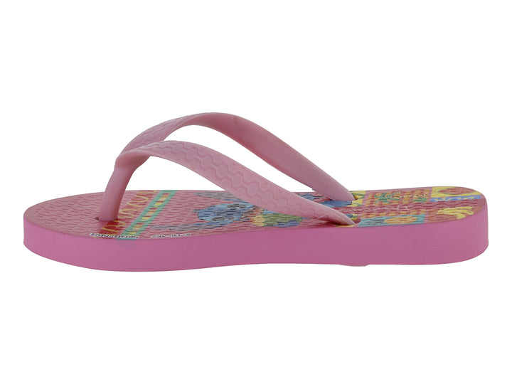 Sandalia de dedo rosa marca Ipanema Disney con estampado del personaje Stitch en la plantilla.