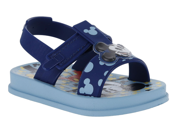 Sandalia infantil Ipanema Disney en tonos azul claro y oscuro con detalles de Mickey Mouse.