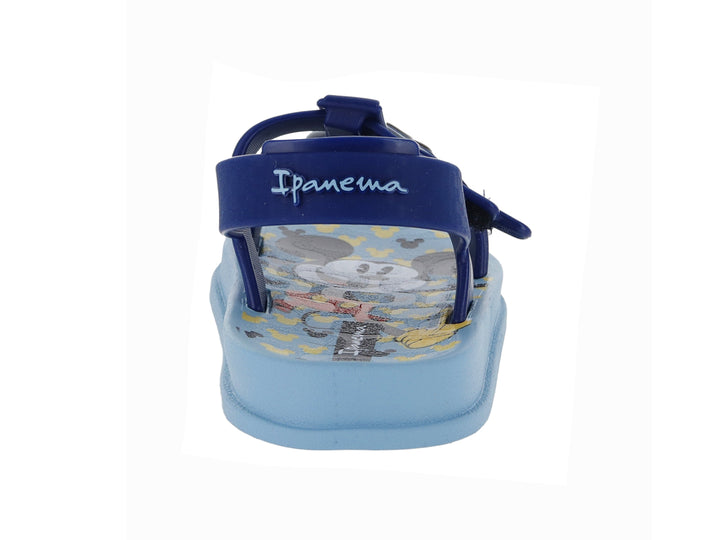 Sandalia infantil Ipanema Disney en tonos azul claro y oscuro con detalles de Mickey Mouse.