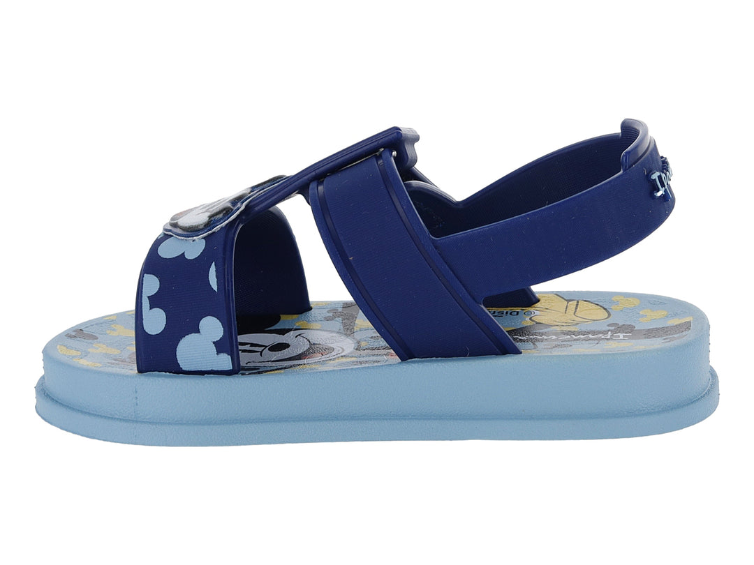 Sandalia infantil Ipanema Disney en tonos azul claro y oscuro con detalles de Mickey Mouse.