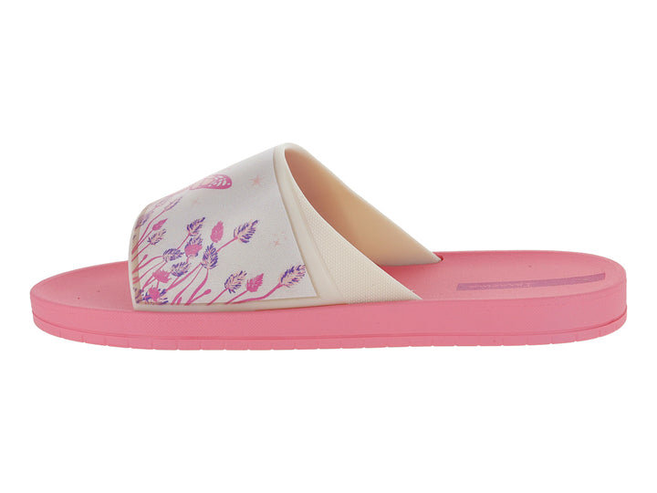 Sandalia Ipanema color rosa y blanco con estampado de mariposas en la banda.