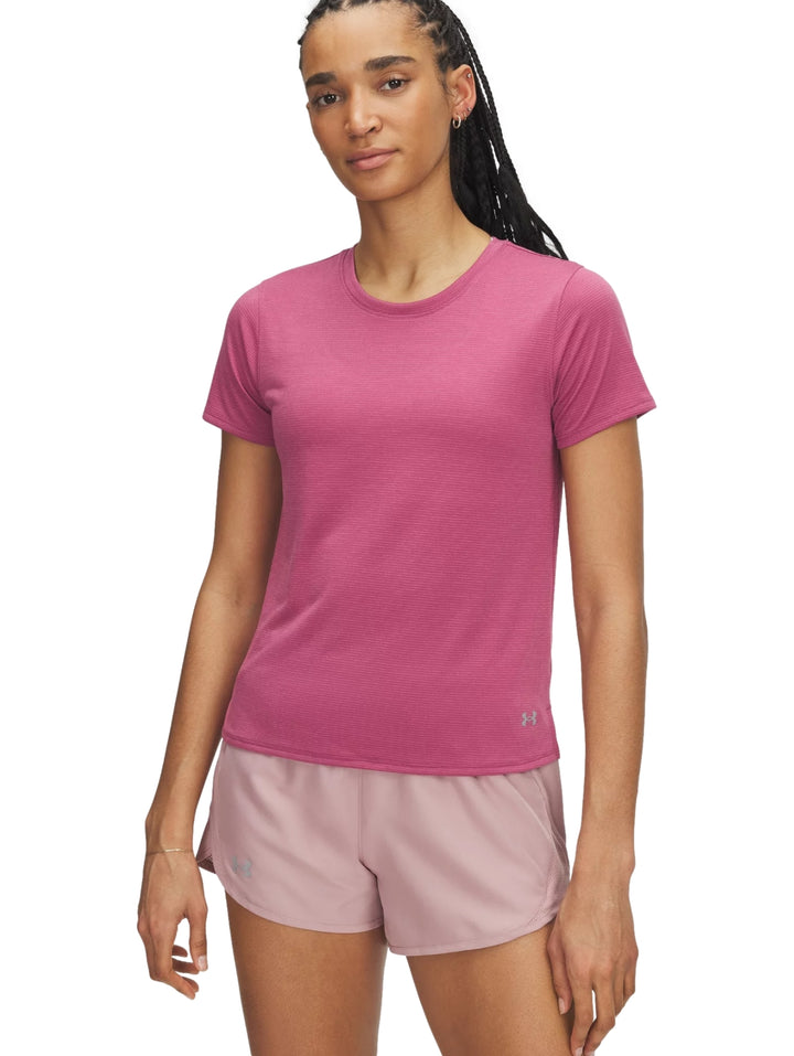 Playera Under Armour Launch Short Sleeve Fucsia para Mujer