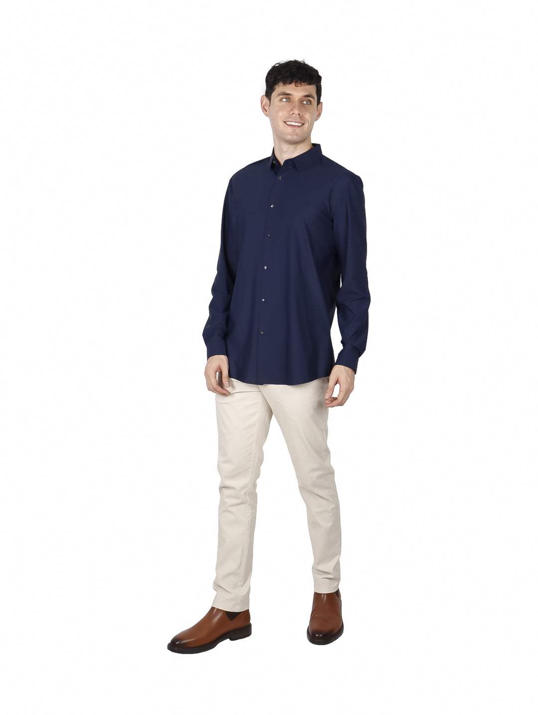 Camisa Bratto Manga Larga Azul Rey para Hombre