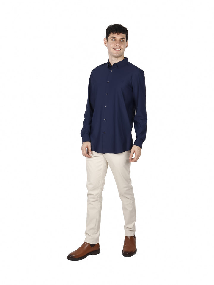Camisa Bratto Manga Larga Azul Rey para Hombre