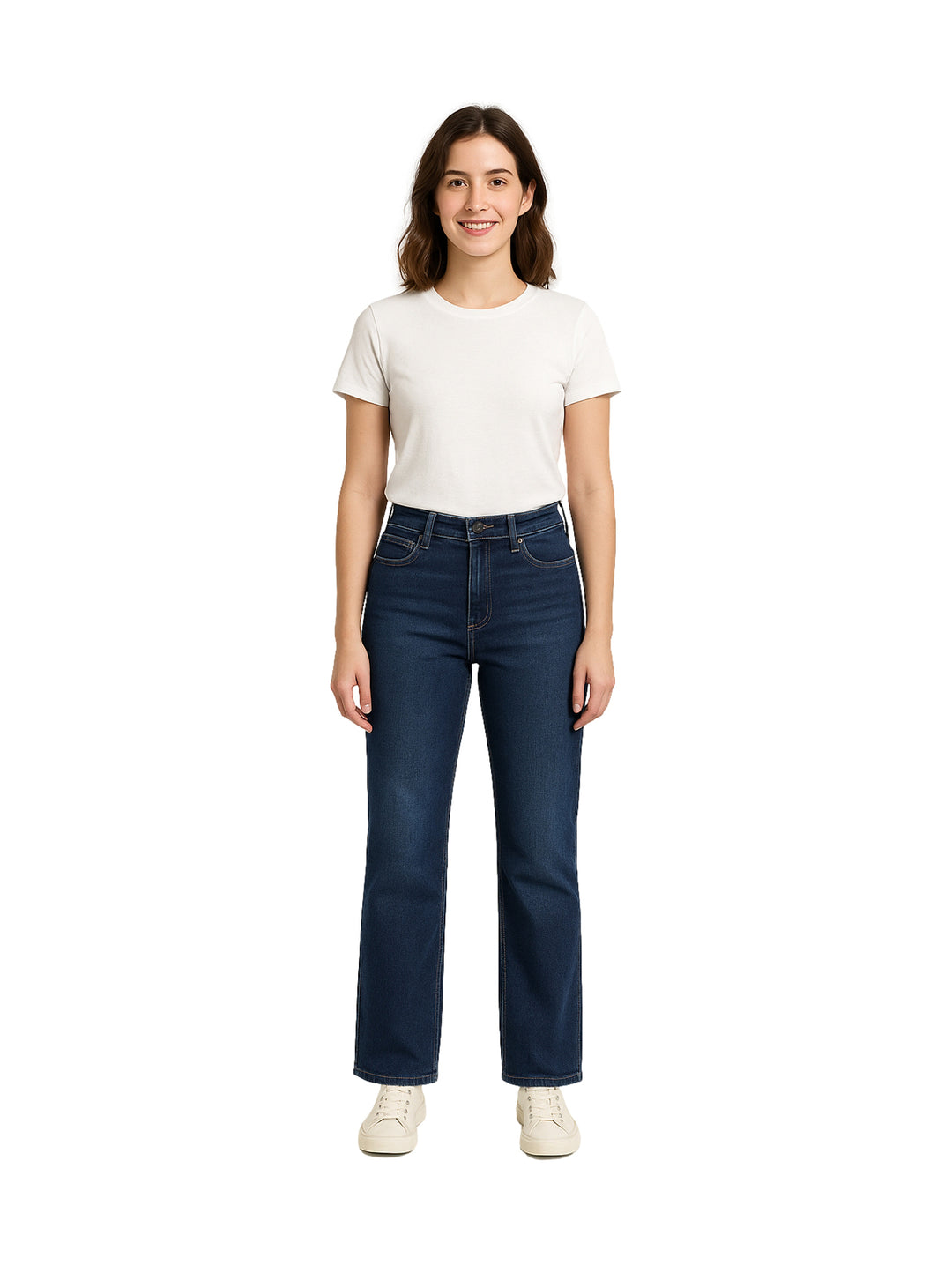 NYD Jeans Pantalones Rectos Azul Oscuro para Mujer