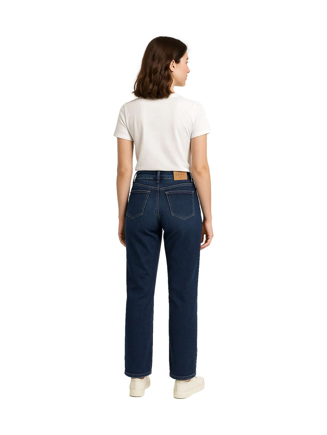 NYD Jeans Pantalones Rectos Azul Oscuro para Mujer