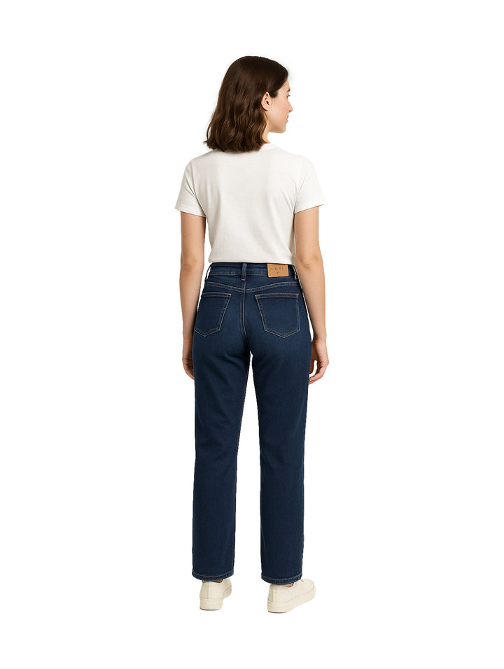 NYD Jeans Pantalones Rectos Azul Oscuro para Mujer
