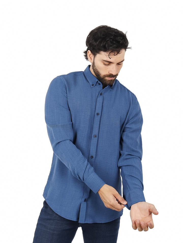 Camisa Authentic Lyon Mezclilla Azul para Hombre