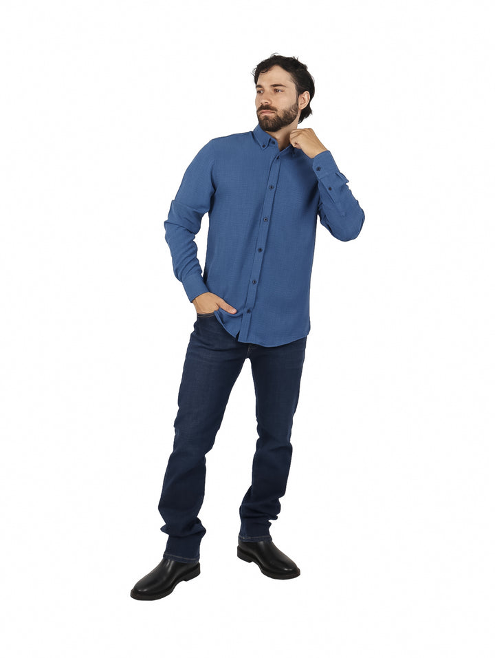 Camisa Authentic Lyon Mezclilla Azul para Hombre
