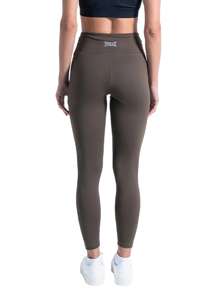 Leggings deportivos color olivo con detalle de cintura cruzada para mujer.