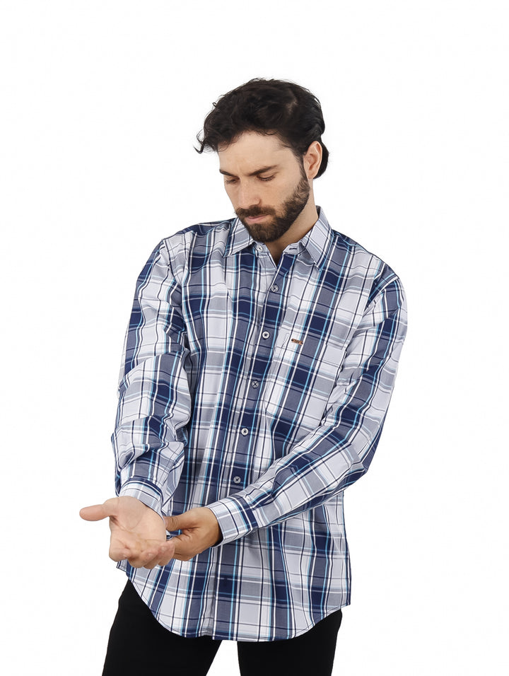 Camisa Lee a Cuadros Azul para Hombre