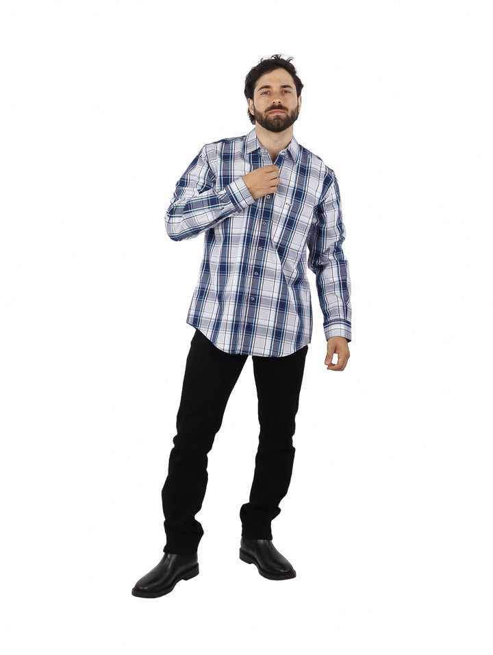 Camisa Lee a Cuadros Azul para Hombre