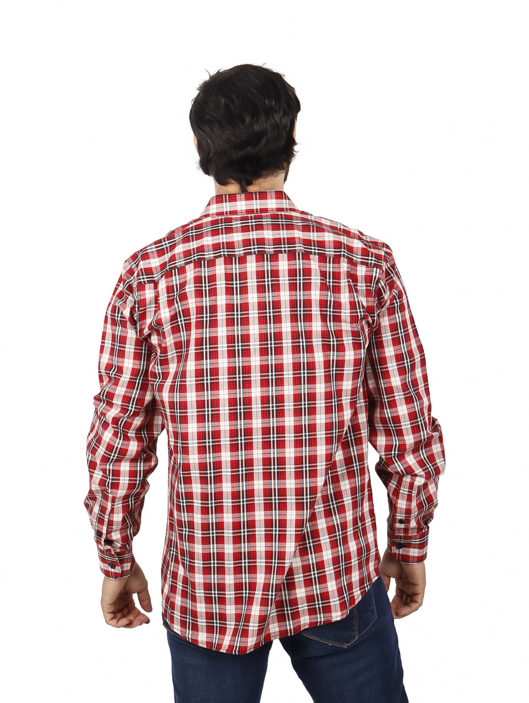 Camisa Lee a Cuadros Rojo y Blanco para Hombre