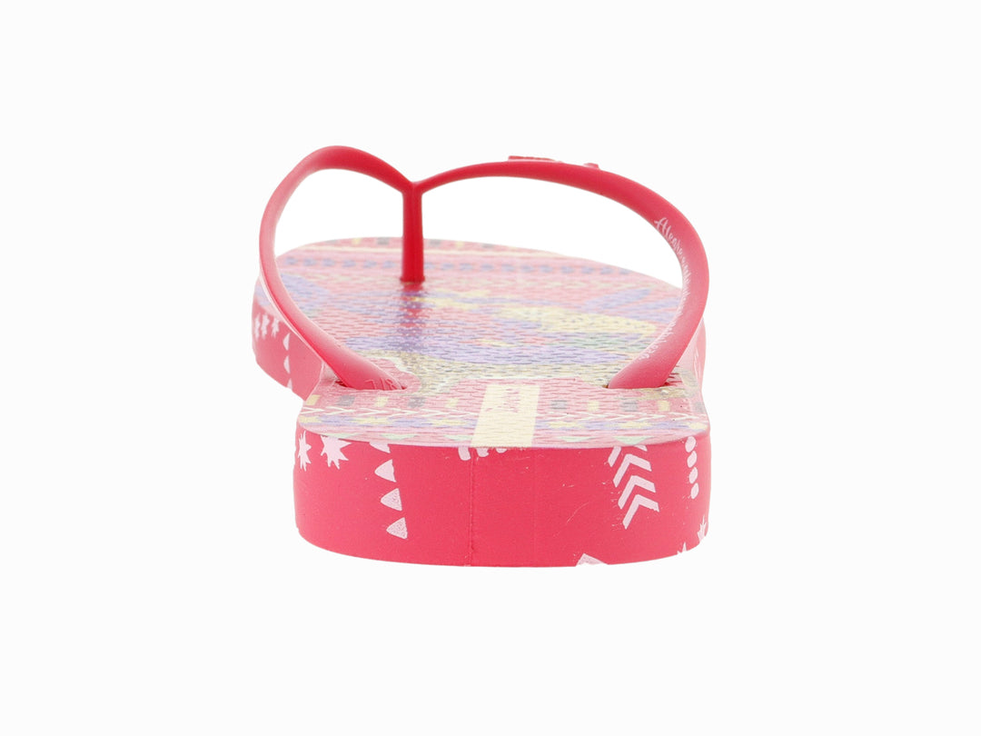 Sandalias flip-flop Ipanema color rosa con suela estampada en tonos rosa y blanco.