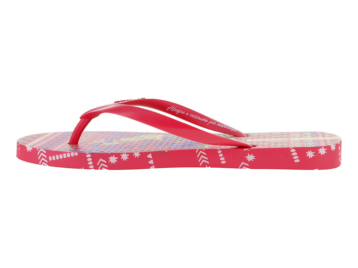 Sandalias flip-flop Ipanema color rosa con suela estampada en tonos rosa y blanco.