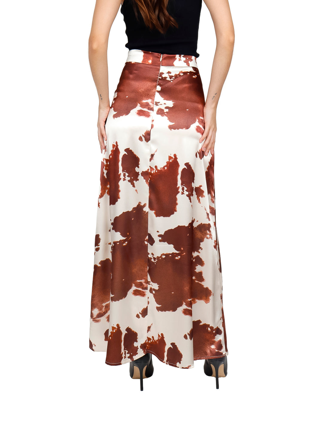 Falda Larga Satinada London Fashion Café para Mujer