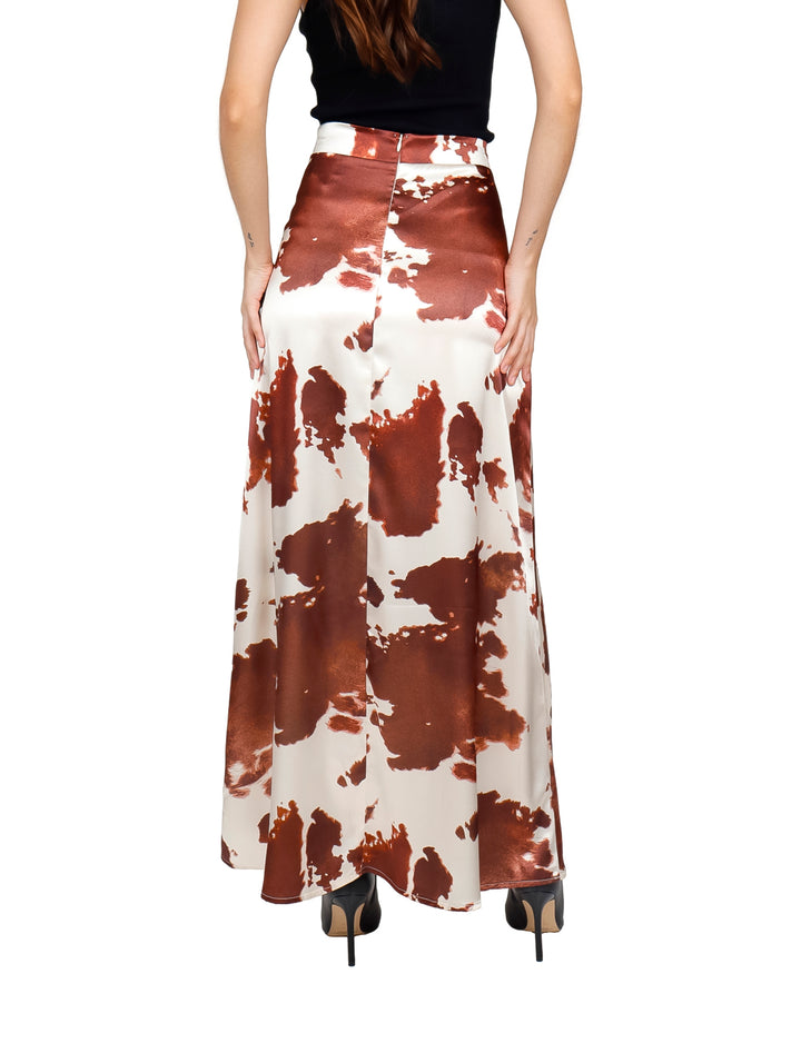 Falda Larga Satinada London Fashion Café para Mujer