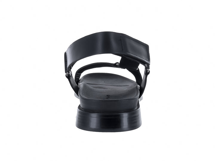 Sandalia GINO CHERRUTI color negro con plataforma y correas ajustables con hebillas.