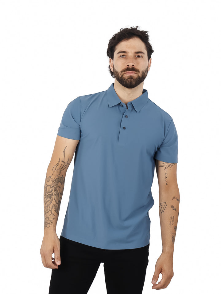Playera Polo ATOK Steel Blue para Hombre