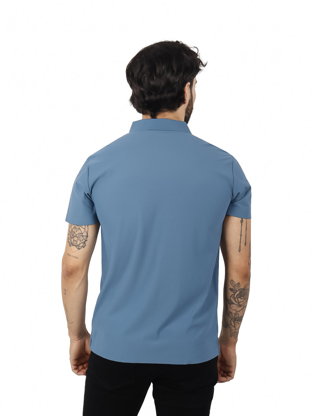 Playera Polo ATOK Steel Blue para Hombre