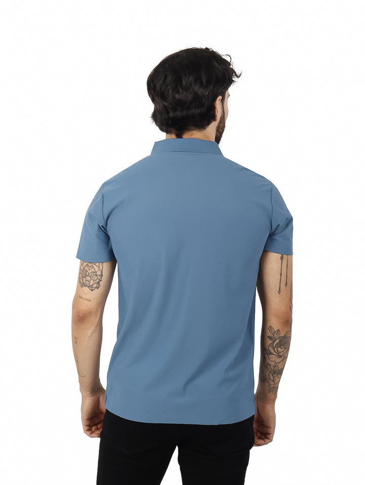 Playera Polo ATOK Steel Blue para Hombre