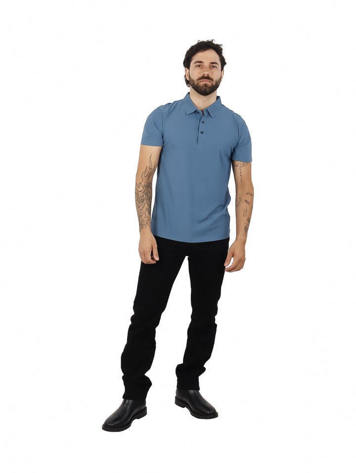 Playera Polo ATOK Steel Blue para Hombre