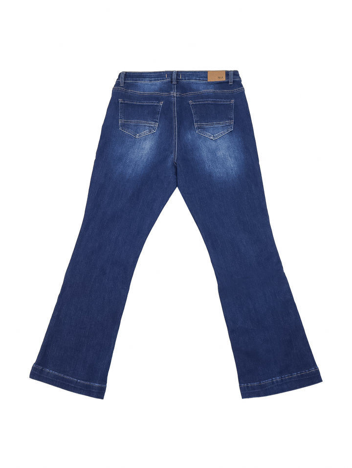 Jeans Max Denim Anchos Color Azul para Mujer