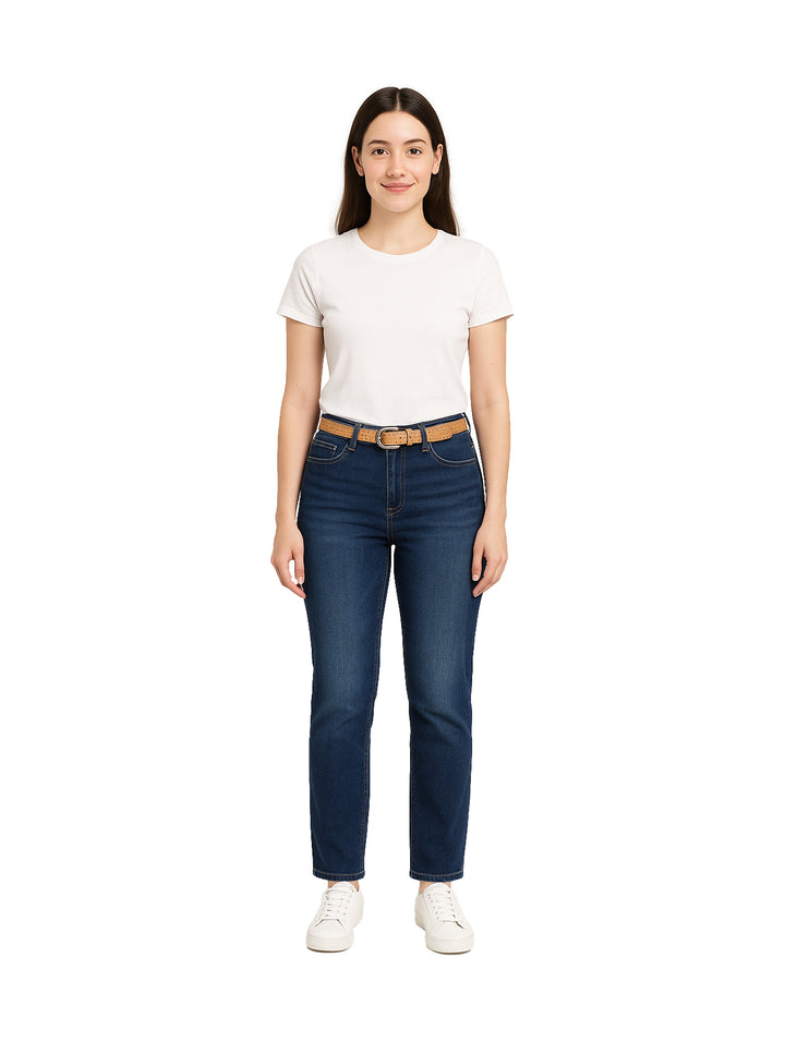 Jeans Max Denim Skinny Color Stone Obscuro para Mujer
