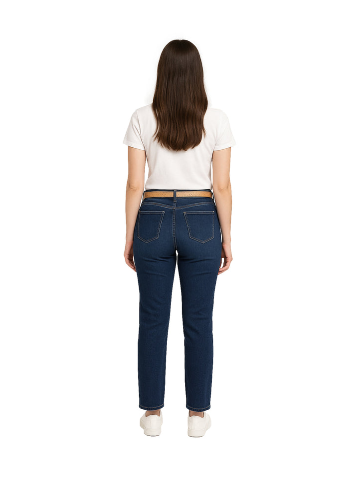 Jeans Max Denim Skinny Color Stone Obscuro para Mujer