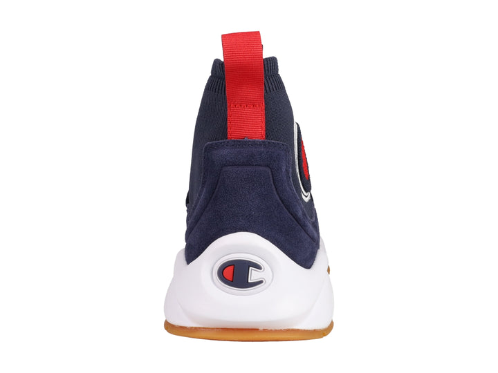 Tenis deportivos Champion Rally Pro en color azul marino con suela blanca y detalles en rojo y blanco.