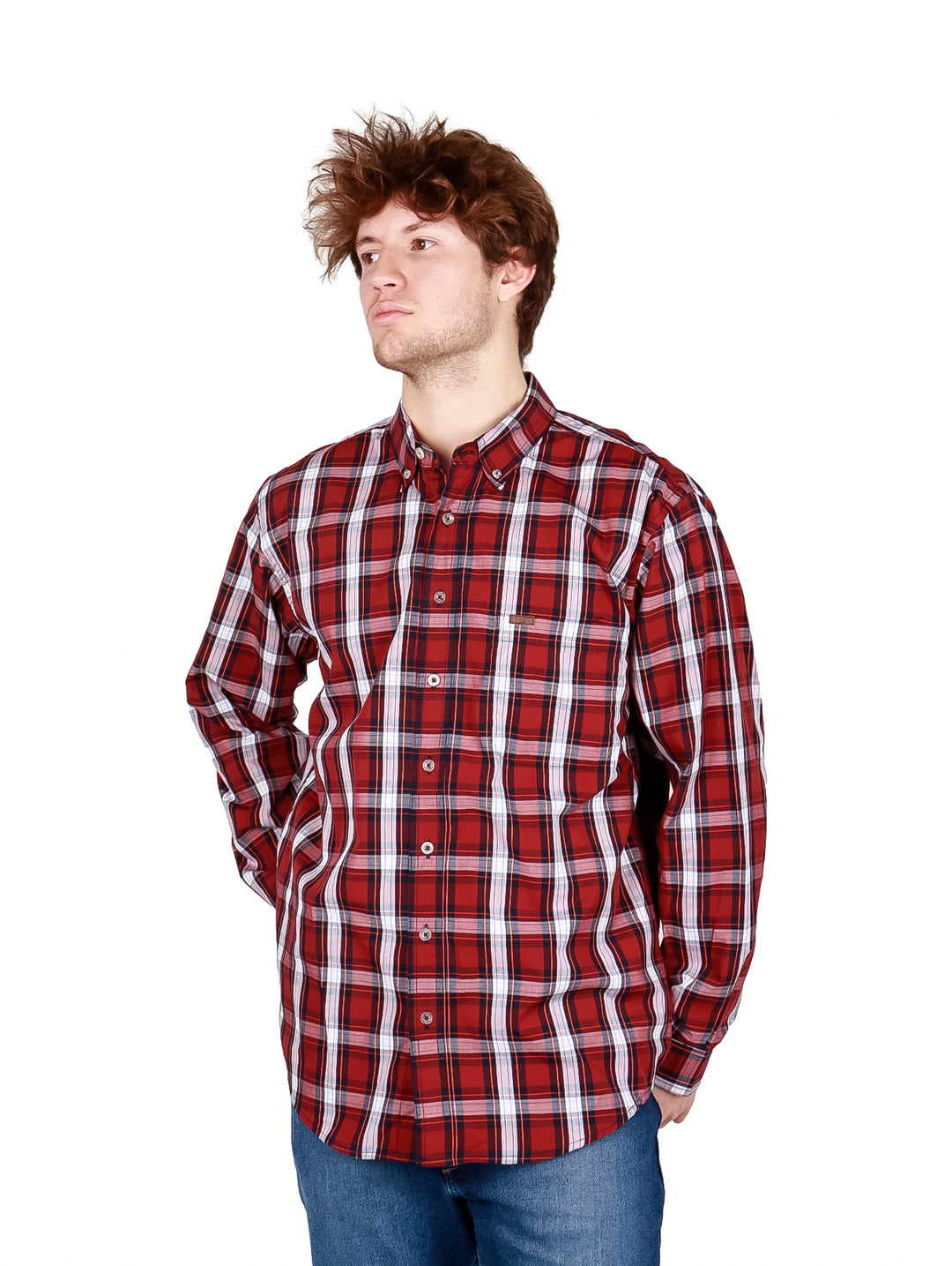 Camisa Lee Cuadros Rojo y Blanco para Hombre