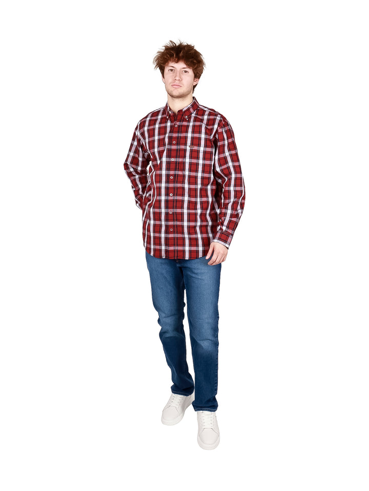 Camisa Lee Cuadros Rojo y Blanco para Hombre