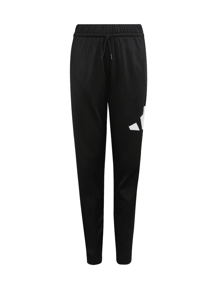 Conjunto deportivo Adidas para niños en color negro con detalles blancos, incluye chaqueta y pantalón.