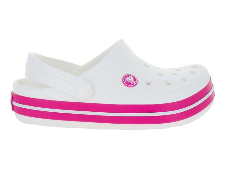 Crocs Crocband Clog Blanco y Rosa para Niña