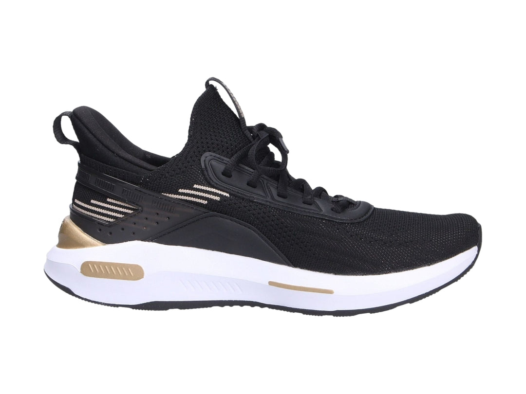 Tenis PUMA Softride Enzo 5 Hype Negro y Dorado para Mujer
