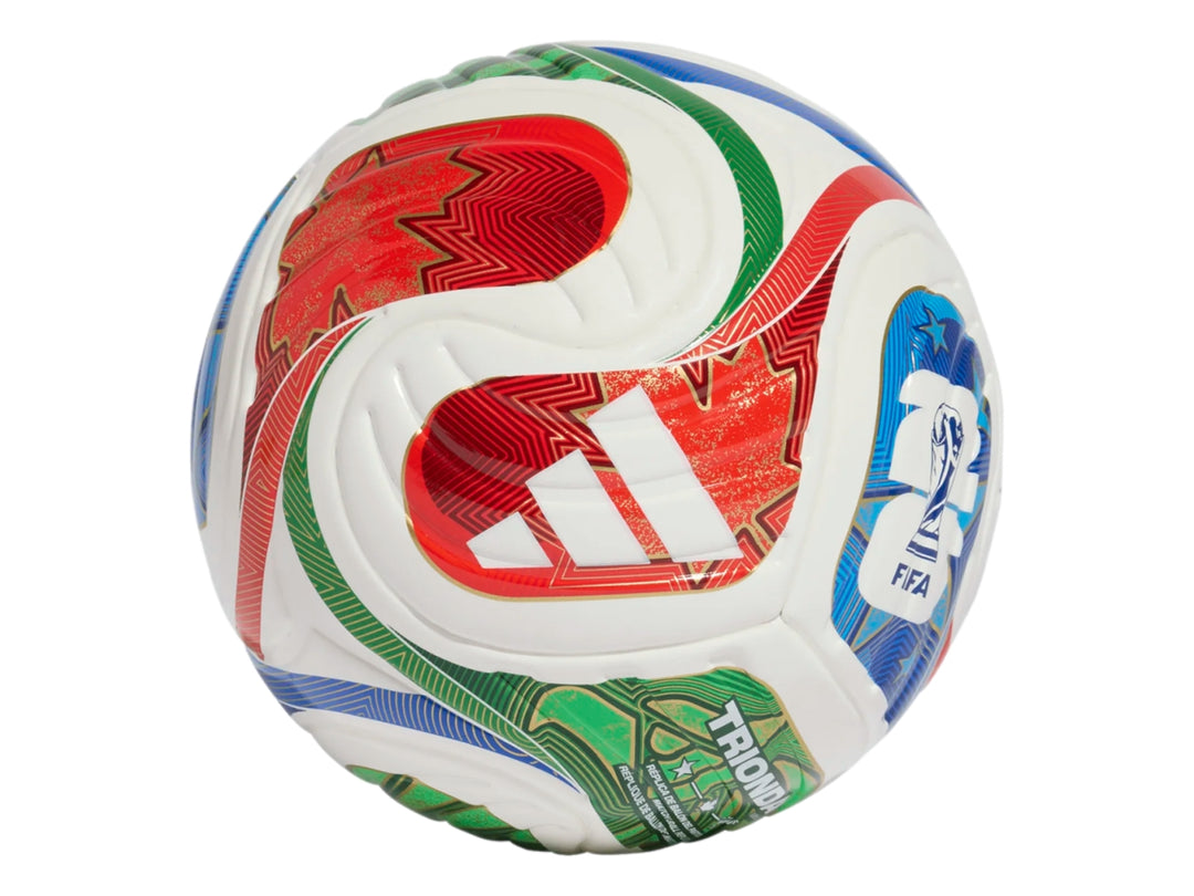 Balón mini de fútbol Adidas multicolor con logotipo de la Copa del Mundo FIFA.