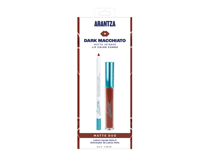 Combo Labial Matte Intense Arantza Cosmetics Dark Macchiato para Mujer