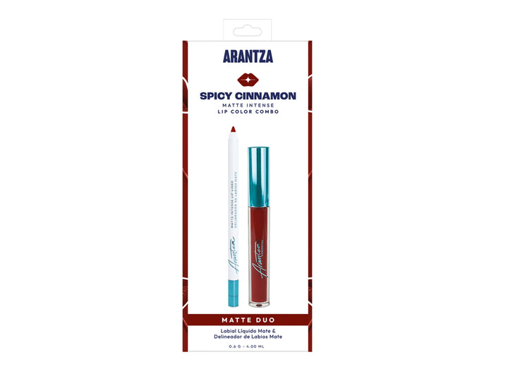 Combo Labial Mate Intense Arantza Cosmetics Spicy Cinnamon para Mujer