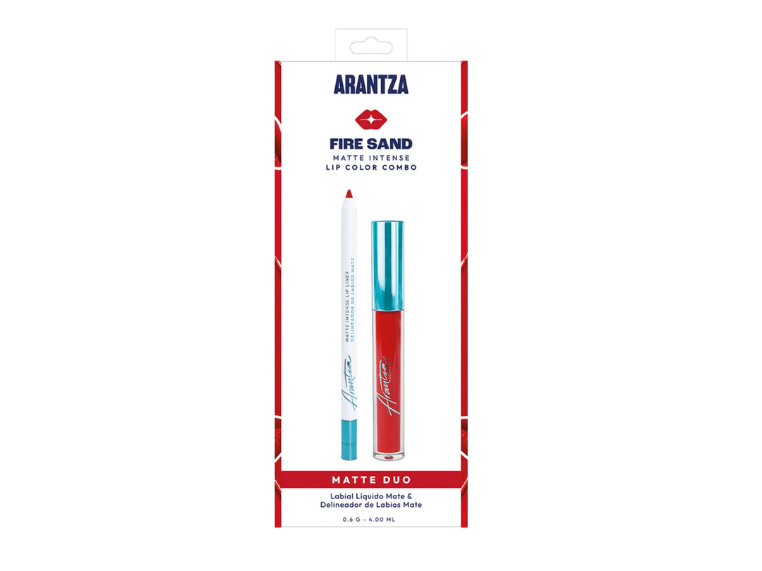 Combo de Labios Matte Intense Arantza Cosmetics Fire Sand