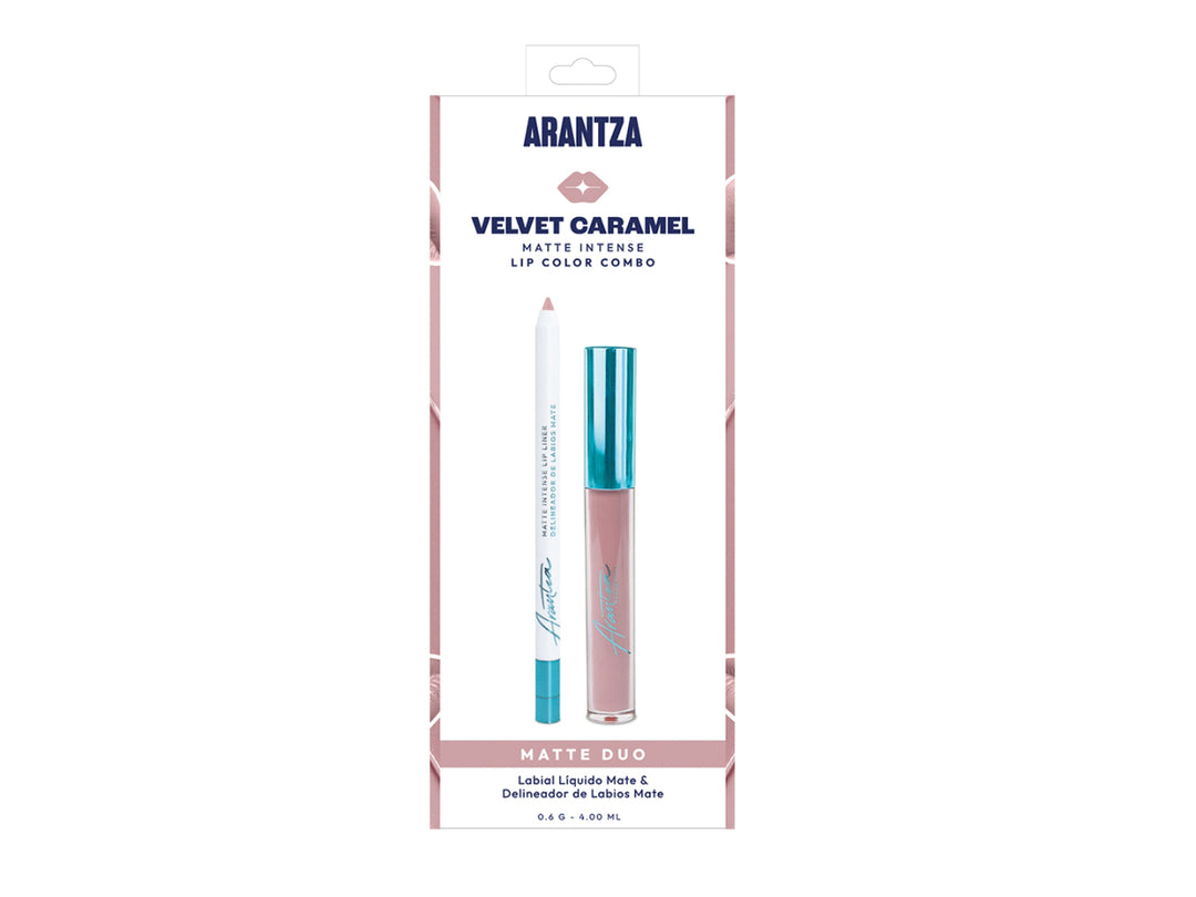 Combo de Labios Matte Intense Velvet Caramel Arantza Cosmetics para Mujer