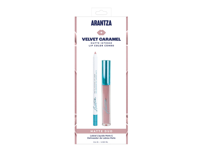 Combo de Labios Matte Intense Velvet Caramel Arantza Cosmetics para Mujer