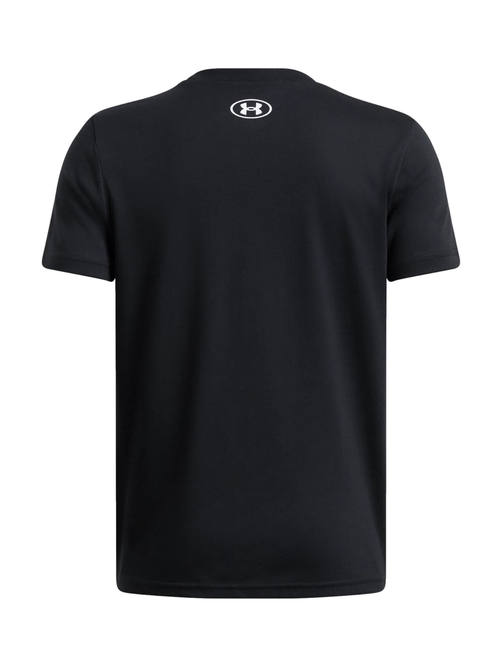 Camiseta deportiva de manga corta color negro con logotipo de Under Armour en el pecho.
