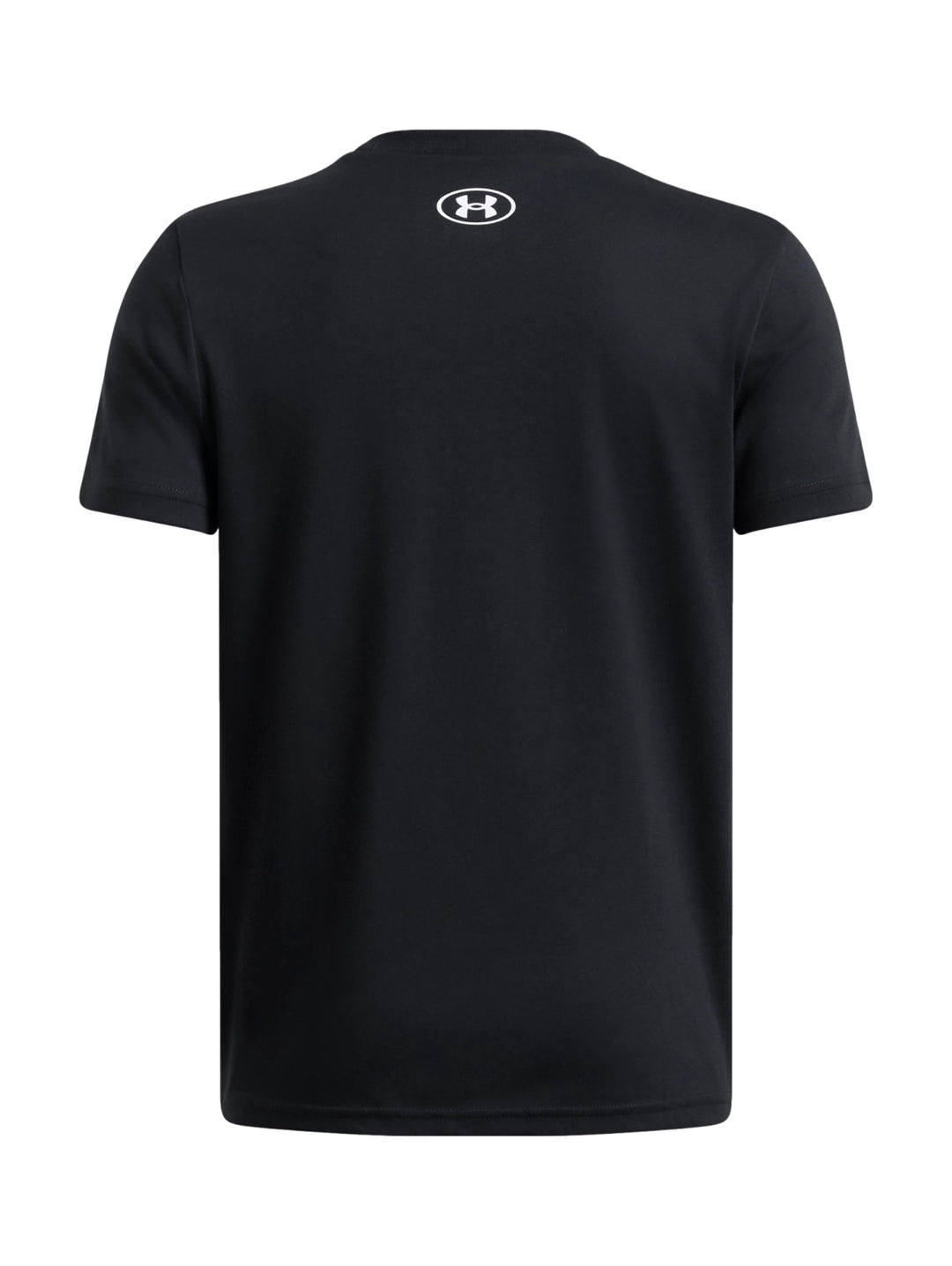 Camiseta deportiva de manga corta color negro con logotipo de Under Armour en el pecho.
