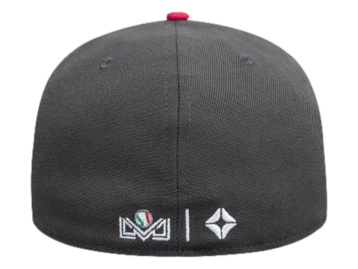 Gorra de béisbol New Era color gris con visera plana y logotipo bordado en el frente.